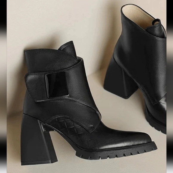 Autumn/Winter New Arrival Chunky Heel Increase Height Versatile Boots, Retro - Picture 3 of 6